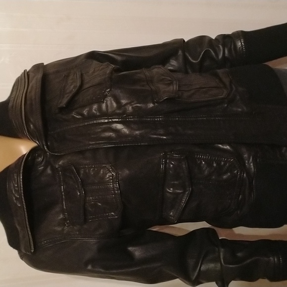 Buttery soft black lambskin LINE bomber jacket new and stylishly luxurious. - Picture 3 of 11